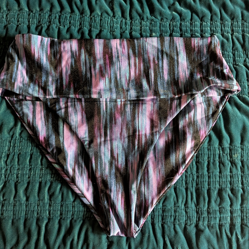 Pink and Black Patterned Bikini Bottom